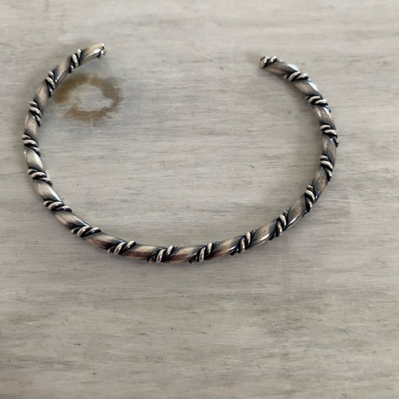 Sterling silver 925 bangle cuff twisted braid 6.5” wrist NA Native American - Picture 7 of 9